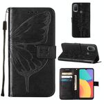 Per Alcatel 1L 2021 Custodia per telefono in pelle farfalla in rilievo (nero)