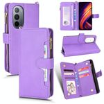 Per Motorola Edge X30 / EDGE 30 Pro / Edge+ 2020 Litchi Texture Zipper Pelle Telefono (Purple)