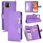 Per Oppo F17 / A73 4G / A73 2020 Litchi Texture Zipper Leather Case (Purple)