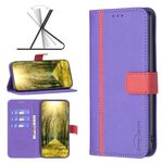 Per Motorola Moto G71 5G BF13 Case di telefono in pelle croce abbinata a colori (viola)