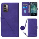 Per Nokia G21/G11 CrossBody 3D 3D Flip Leather Case (Purple)