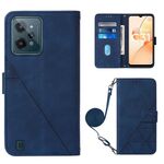 Per Oppo Realme C31 4G CrossBody 3D Case di telefono in pelle flip in rilievo (blu)