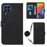 Per Samsung Galaxy M53 5G Cross Child Flip Leather Case 3D (Nero)