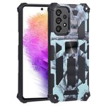 Per Samsung Galaxy A73 5G CAMOUFFAGE Armatura Shock TPU + PC Magnetic Protective Telefono con supporto (Mint Green)