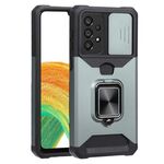 Per Samsung Galaxy A33 5G Copertura per fotocamera scorrevole PC + Custodia per telefono shock -hitor (verde scuro)