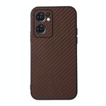 Per Oppo Reno7 5G International Accurate Accurate Fibra di carbonio Fibra Shock Aound Case (Brown)