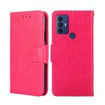 Per TCL 30 SE/306/305/Sharp AQOUS V6/V6 Plus Crystal Texture Pelle Telefono (Rose Red)