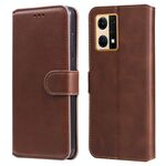 Per Oppo Reno7 4G / F21 Pro 4G Custodia per telefoni in pelle di trama del polpaccio classico (Brown)