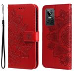 Per Oppo Realme GT NEO3 Flowers 7-Petal Metrofini della pelle di pelle (rosso)