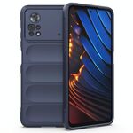 Per Xiaomi Poco X4 Pro 5G Magic Shield TPU + Flanel Phone Case (blu scuro)