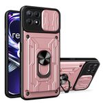 Per OPPO Realme 8i CAMSHIELD SLIDE CAMSHIELD TPU+PC Custodia PC con slot per schede (rosa oro)