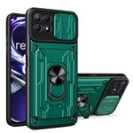 Per OPPO Realme 8I CAMSHIELD SLIDE CAMSHIELD TPU+PC Custodia PC con slot per schede (verde scuro)