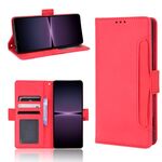 Per Sony Xperia 1 IV Skin Sent Colf Texture Card Slot Case di telefono in pelle (rosso)