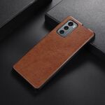 Per LG Wing 5G FaletteTexture PU+TPU+PC Shockproof Telefono (Brown)