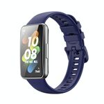 Per Huawei Band 7 / Honor Band 7 Pure Color Silicone Watch Band (Blue Dark)