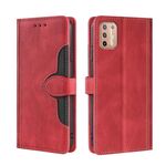 Per Motorola Moto G9 Plus Stitking Self Frent Magnetic Flip PU Case di flip orizzontale (rosso)