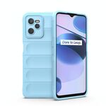 Per Oppo Realme C35 Magic Shield TPU + Flanel Phone Case (azzurro)