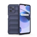 Per Oppo Realme C35 Magic Shield TPU + Flanel Phone Case (blu scuro)