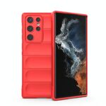 Per Samsung Galaxy S22 Ultra 5G Magic Shield TPU + Flanel Phone Case (rosso)