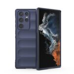 Per Samsung Galaxy S22 Ultra 5G Magic Shield TPU + Flanel Phone Case (blu scuro)