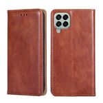 Per Samsung Galaxy M33 5G Gloss Glown Solid Flip Pull Magnetic Flip Incellia (Brown)