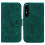 Per Sony Xperia 1 IV Butterfly Rose Excreated Leath Phone (verde)