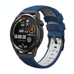 Per Huawei Watch GT Runner Trapezoidal Trapezoidal Silicone Watch Band (Midnight Blue White)