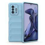 Per Xiaomi 11t Magic Shield TPU + Flanella Telefono (azzurro)