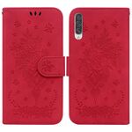 Per Samsung Galaxy A50 / A30S / A50S Butterfly Rose Excreated Leather Case (Red)