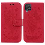 Per Samsung Galaxy A42 5G BUNFLY ROSE ENDOSED PELLE PELLE (ROSSO)