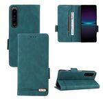 Per Sony Xperia 1 IV Custodia per telefono in pelle di fiocco magnetico (verde)