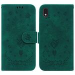 Per Samsung Galaxy A01 Core Core / M01 Core Butterfly Rose Excreated Leather Case (verde)