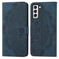 Per Samsung Galaxy S22 5G Mandala Flip Flip Leather Case (blu)