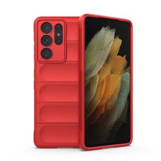 Per Samsung Galaxy S21 Ultra 5G Magic Shield TPU + Flanel Phone Case (rosso)