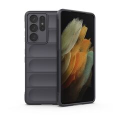 Per Samsung Galaxy S21 Ultra 5G Magic Shield TPU + Flanel Phone Case (grigio scuro)