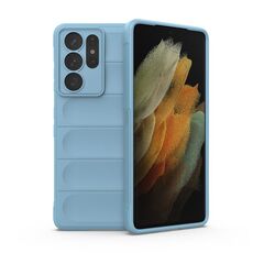 Per Samsung Galaxy S21 Ultra 5G Magic Shield TPU + Flanel Phone Case (azzurro)