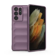 Per Samsung Galaxy S21 Ultra 5G Magic Shield TPU + Flanel Phone Case (Purple)