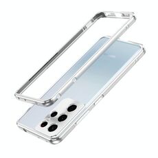 Per Samsung Galaxy S21 Ultra Aurora Series Protettore lente + Telefono di telaio metallico Custodia (argento)