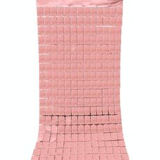 2 pezzi 1x2m quadrati di seta a pioggia tende da porto per la festa di compleanno Decorazione della parete (oro rosa)