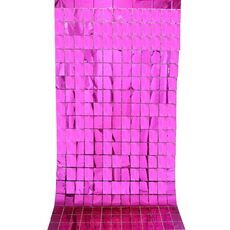 2 pezzi 1x2m quadrati di seta a pioggia tende da porto per la festa di compleanno Decorazione della parete (rosa)