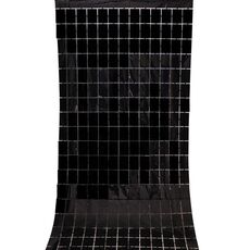 2 pezzi 1x2m quadrati di seta a pioggia tende da porto per la festa di compleanno Decorazione della parete (nero)