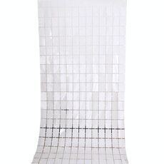 2 pezzi 1x2m quadrati di seta a pioggia tende da porto per la festa di compleanno Decorazione della parete (bianco)