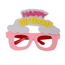 2 pezzi divertenti occhiali feste di compleanno decorazioni cartone animato oggetti di scena fotografica, forma: lettere rosa