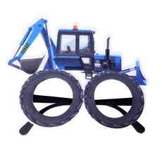 3 pezzi per bambini feste di compleanno OCCHEDI divertenti oggetti di scena fotografica (Blue Excavator)