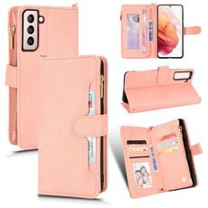 Per Samsung Galaxy S22 5G Litchi Texture Zipper Leather Case (rosa)