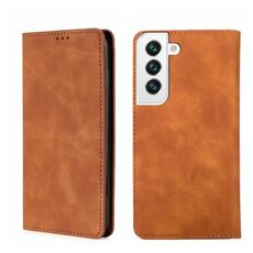 Per Samsung Galaxy S22 5G SHEAD MAGNETIC Orizzontale Flip Leather Case (marrone chiaro)