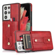 Per Samsung Galaxy S21 Ultra 5G Custode del portafoglio per il portafoglio di cavaliere (Red)