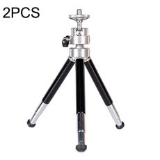 2pcs Projector Stand Phone Desktop Mini Tripode telescopico Metal Telescopic, stile: 3 sezioni (nero)