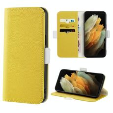 Per Samsung Galaxy S21 Ultra 5G Candy Color Litchi Texture Inceltose Case del telefono (Giallo)