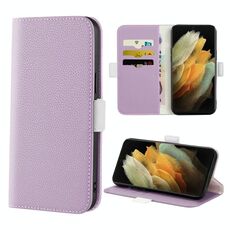 Per Samsung Galaxy S21 Ultra 5G Candy Color Litchi Texture Incellula Custodia (Purple Light)